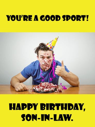 Good Sport- Funny Happy Birthday Card for Son-In-Law