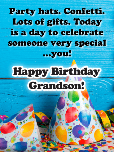 Today is a Day to Celebrate - Happy Birthday Card for Grandson