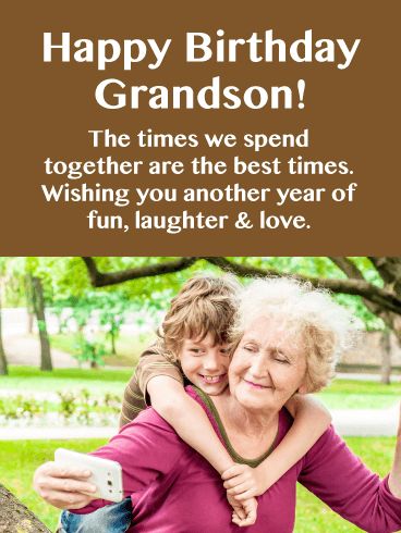 Laughter & Love - Happy Birthday Card for Grandson