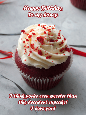 Red Velvet Cupcake – Birthday Wishes Card for Him