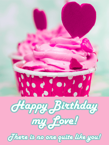 I heart U Cupcake - Happy Birthday Card for Lovers