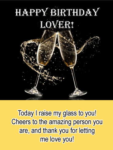 Champagne Toast - Happy Birthday Card for Lovers
