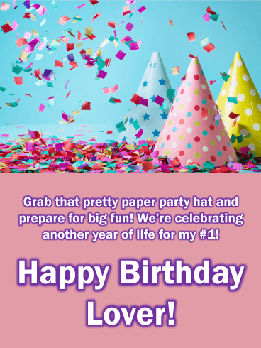 Pretty Party Hats - Happy Birthday Card for Lovers