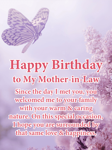 Warm & Caring Nature - Happy Birthday Card for Mother-in-Law