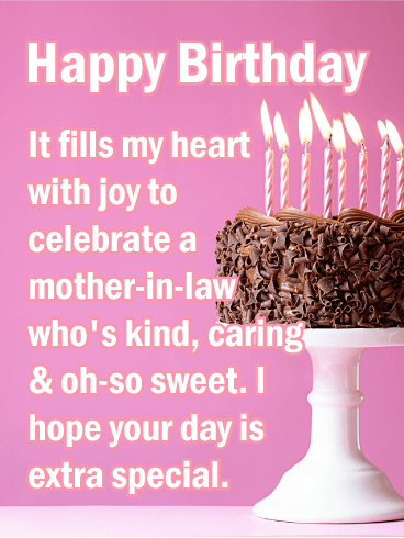 To my Sweet Mother-in-Law - Happy Birthday Card