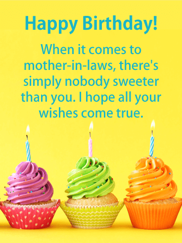 Nobody is Sweeter - Happy Birthday Card for Mother-in-Law