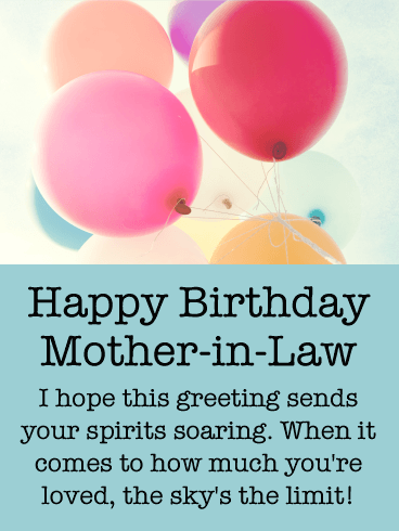 The Sky's the Limit - Happy Birthday Card for Mother-in-Law