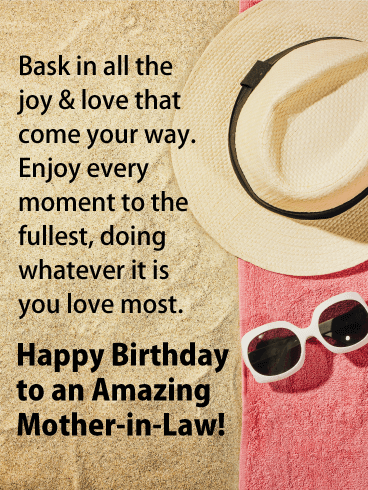Enjoy Every Moment - Happy Birthday Card for Mother-in-Law