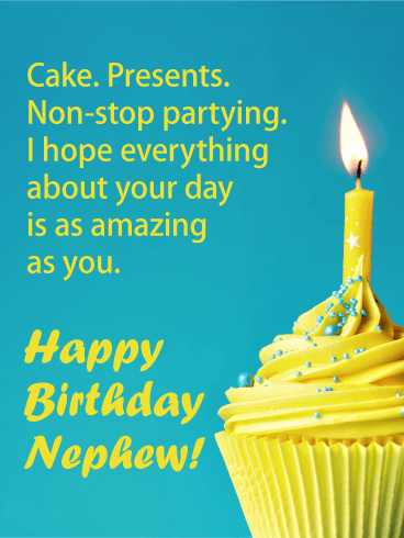 Yellow Cupcake Happy Birthday Cake for Nephew