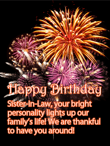 Bright Personality - Happy Birthday Card for Sister-in-Law