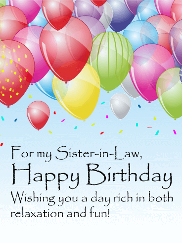 Fun Confetti - Happy Birthday Card for Sister-in-Law
