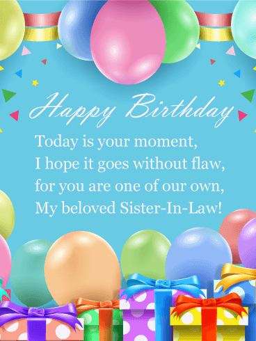 Beloved Poem - Happy Birthday Card for Sister-in-Law 