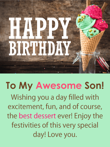 The Best Dessert! Happy Birthday Card for Son