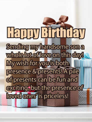 Presence & Presents - Happy Birthday Card for Son