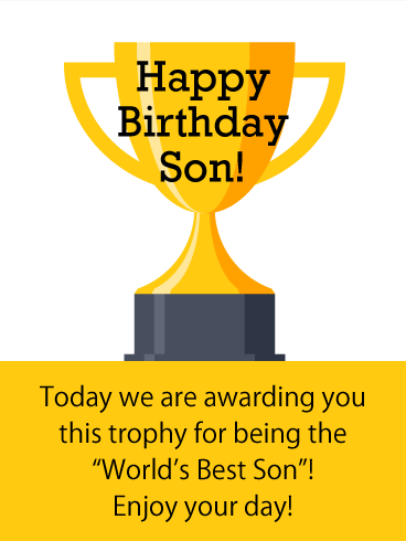 Trophy Cup - Happy Birthday Card for Son