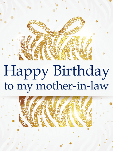 Glittering Gift Box - Happy Birthday Card for Mother-In-Law
