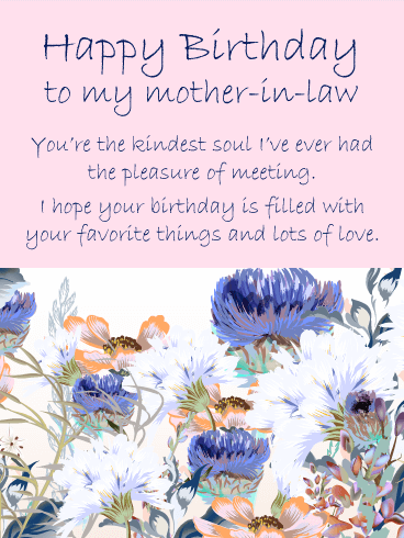 Flourish Flowers - Happy Birthday Card for Mother-In-Law