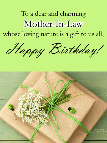 Simple Gifts - Happy Birthday Card for Mother-in-Law