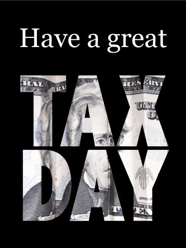 Black Tax Day Card